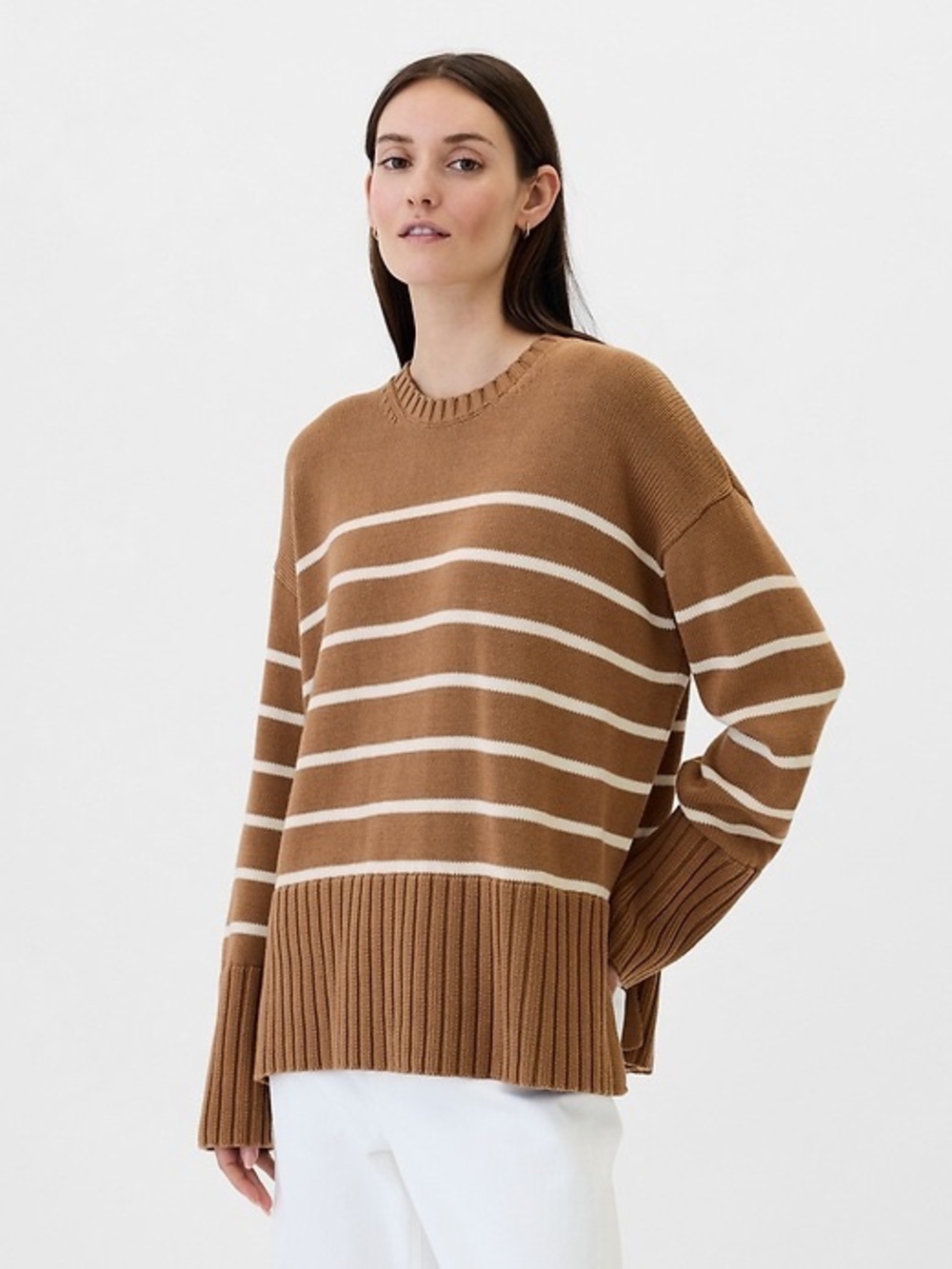 Gap Oversized 24/7 Split Hem Crewneck Sweater